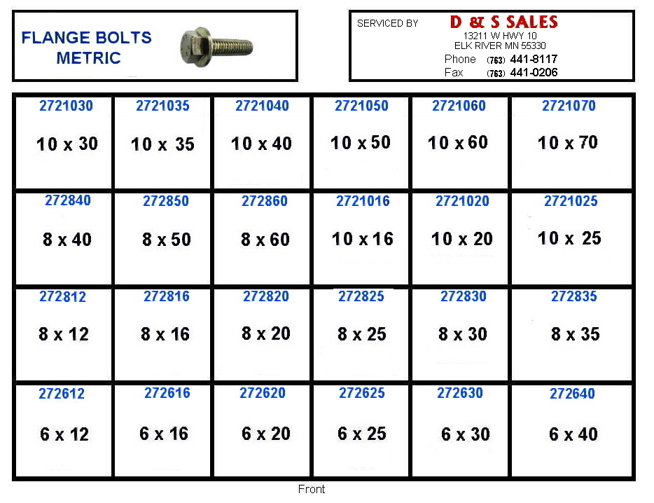 Flange Bolt Assortment Metric 6,8,10mm