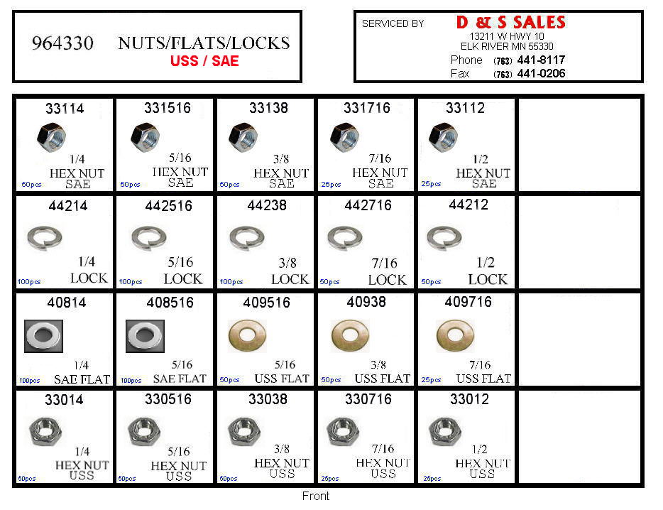 Nuts, Locks, & Flat Washer Assortment GR-5 Zinc