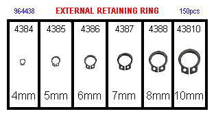 Retaining Ring Assortment External Metric