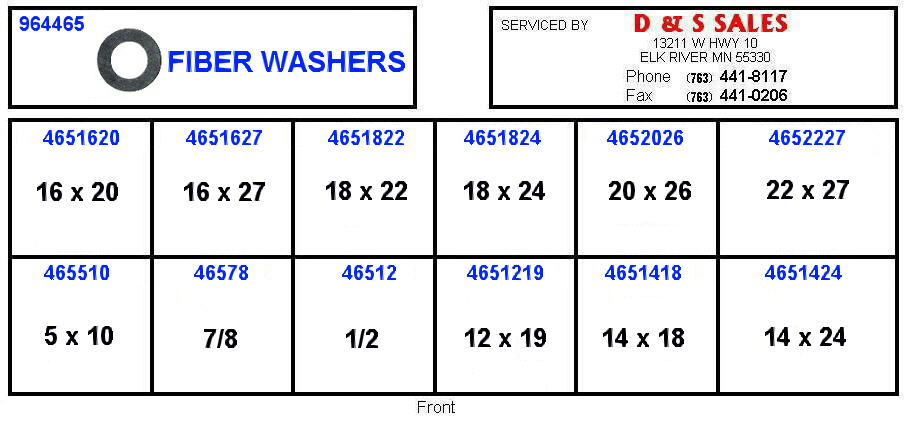 Fiber Washer Assortment Metric    964465