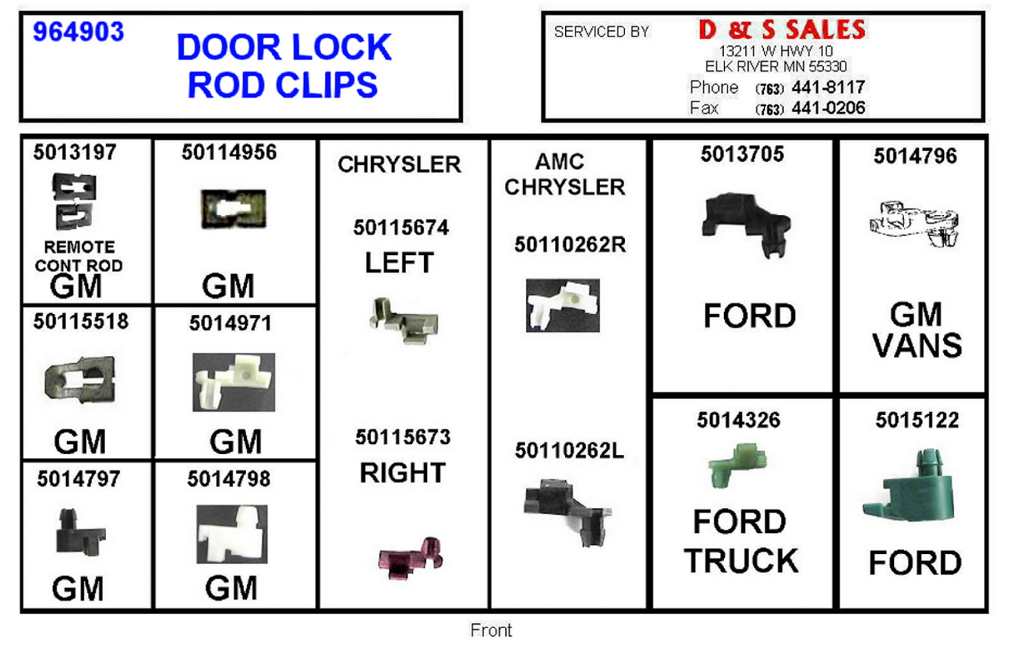 Door Lock Rod Clip Assortment GM - Ford - Chrysler
